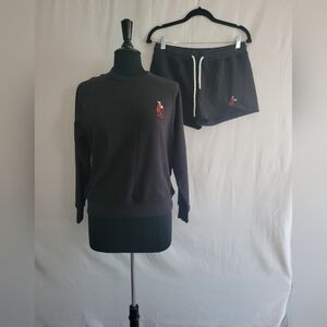 Leallo Peruvian Cotton Classic Black Sweatshirt (S) and Shorts (M)